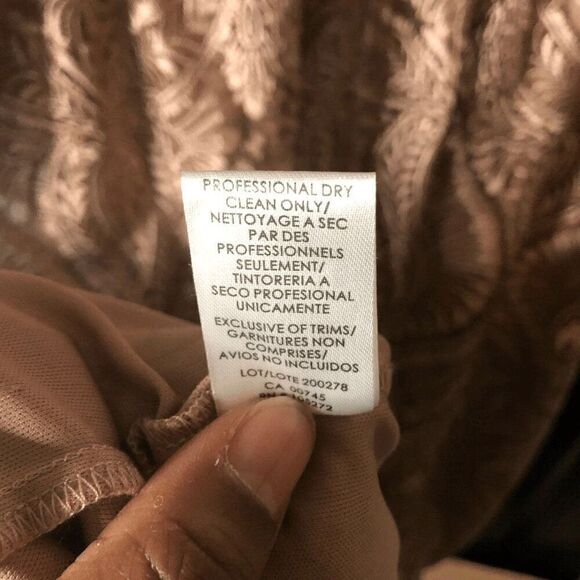 JS Collections Womens Embroidered Appliqué Halterneck Dress 16 Latte Fit N Flare - Picture 9 of 10